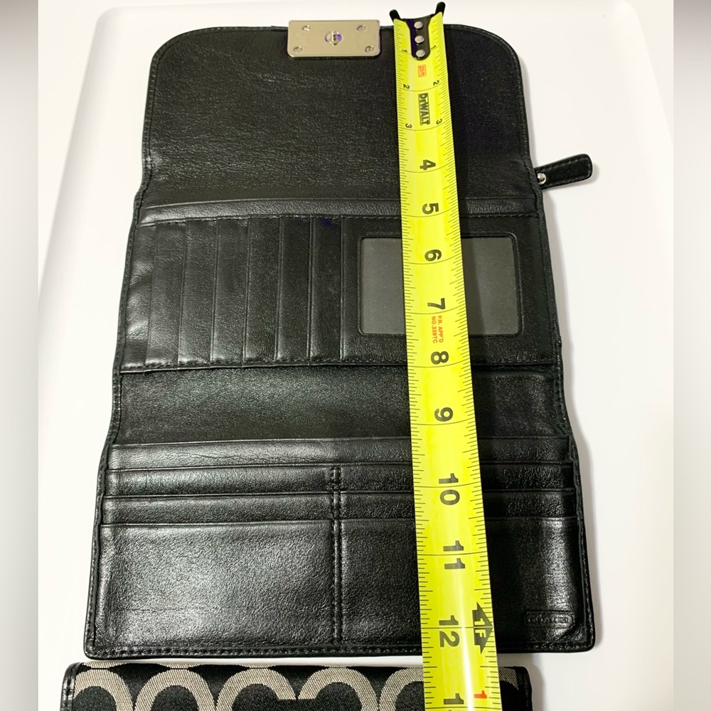Coach Kristin Op Art Signature Check Book Flap Wallet & Checkbook - Picture 15 of 16